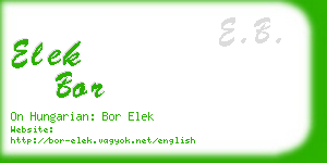 elek bor business card